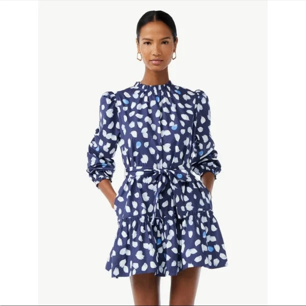 SCOOP mock neck tiered dress